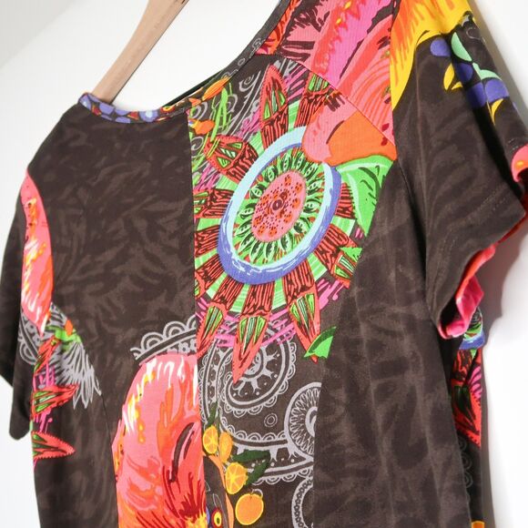 Parsley & Sage Womens Mini Dress Size Medium Multicolor Art to Wear Artsy 90s - Picture 7 of 7